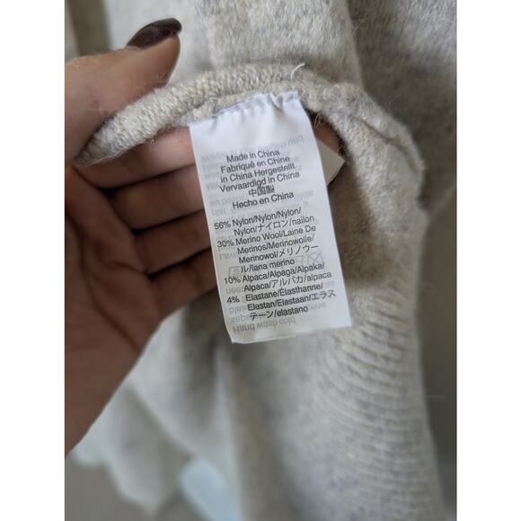 Madewell Alpaca Merino Wool Blend Beige Heather Gray Cardigan Sweater Women XS - Picture 9 of 11